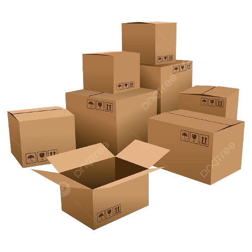 Caixas prontas para transporte pela GV Encomendas Express